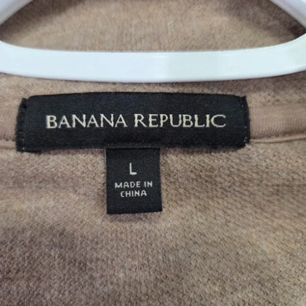 Banana Republic‎ Quarter Zip Men's Large Tan Waffle Knit Cotton Blend Pullover